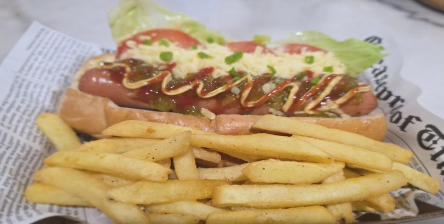 Hotdog Sandwich Cheese Overload